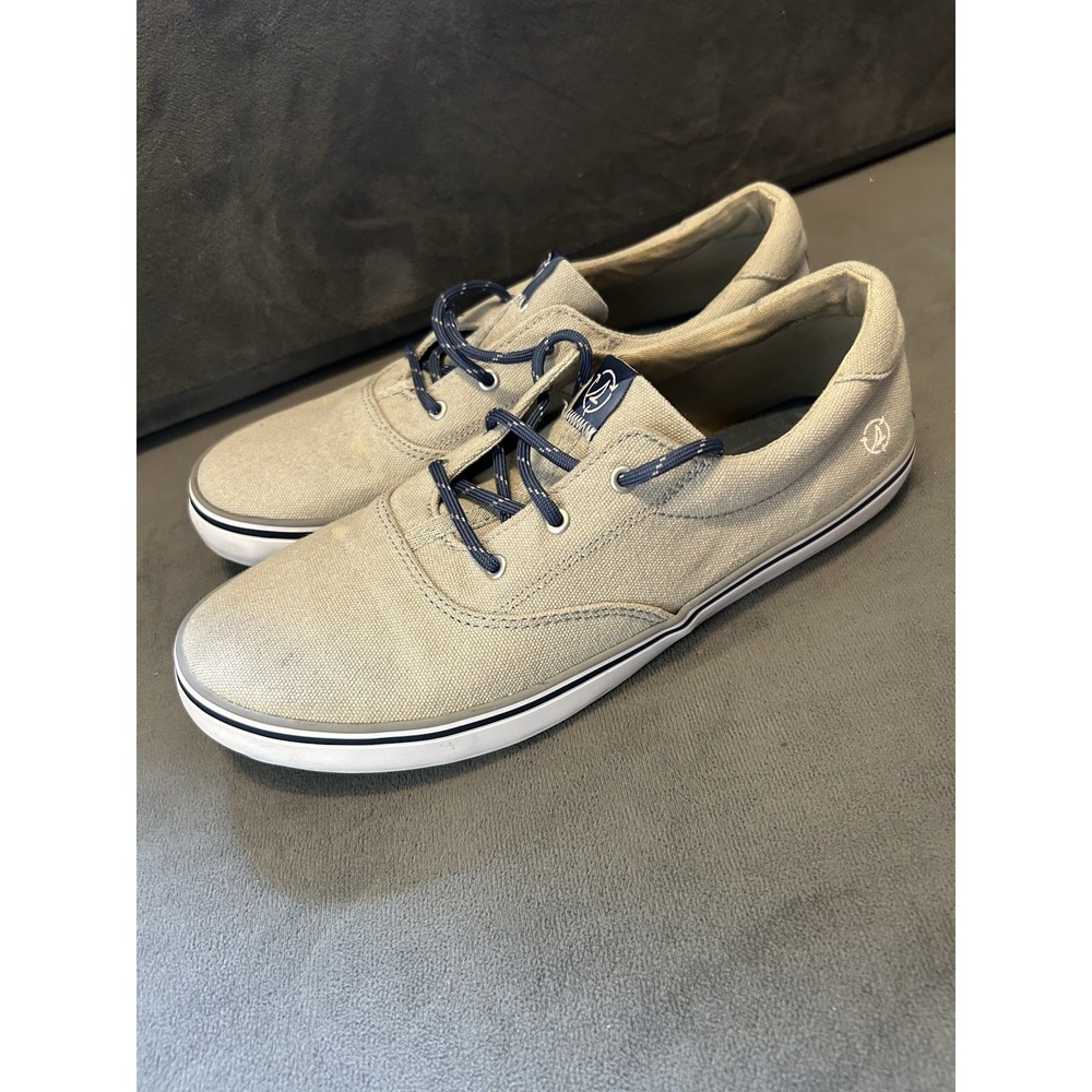 Sperry Top-Sider Bodie Boat Shoes Gray Canvas Navy Lace Youth Size 6.5M